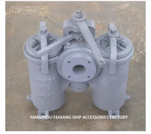 Shipbuilding Duplex Oil Strainers 5A-50A JIS F7208 ( H Type ) Body Cast Iron