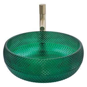Wholesale Countertop Mounted Glass Vessel Sinks Crystal Bathroom Wash Wash Basin from china suppliers