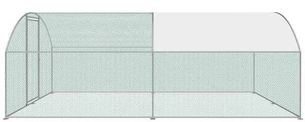 Round Roof Design Metal Chicken Run Coop Cage Animal Poultry House Hutch