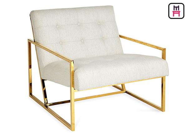 Single / Beige Blue Velvet Accent Chair Luxury Armrest Stainless Steel Gold /