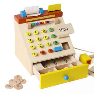 Wholesale Children Wooden Simulation Cash Register Pretend Play Toys from china suppliers