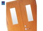 60 Mins interior Exterior Exit PVC Glass Double Fire Rated Wood Door