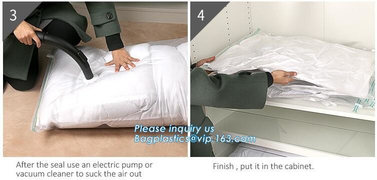 vacuum seal storage bags for down jacket coats, hand rolling vacuum bag for travel, Compress Vacum Packing Bag, bagplast