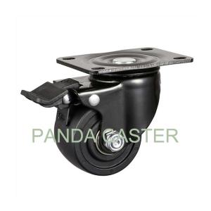 Wholesale Black Low Profile Swivel Casters And Wheels 65mm With Double Brake from china suppliers