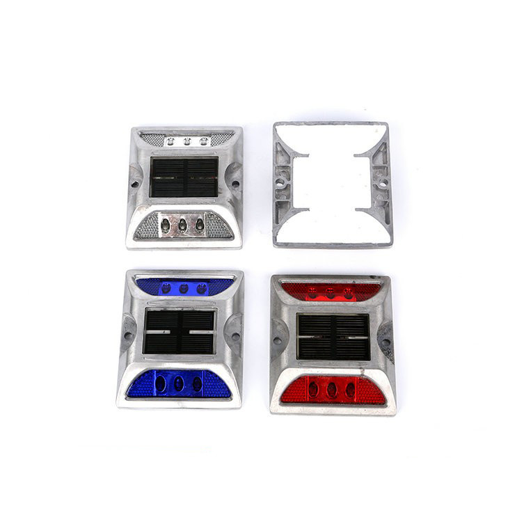 Aluminum Solar Powered LED Ground Lights , Water Resistant Road Stud Light