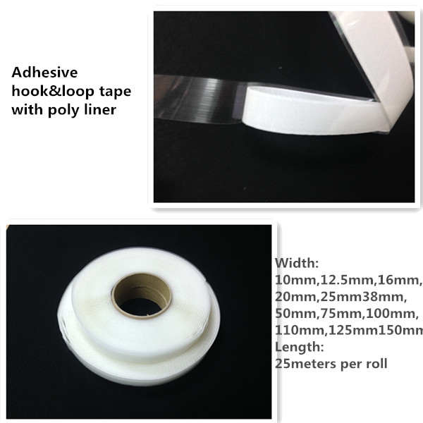 White Self Adhesive Hook and Loop Tape for Sewing 38mm