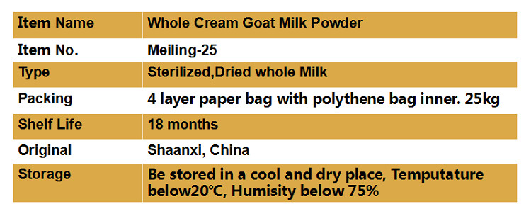 Lactobacillus Dried Non GMO 25kg Natural Goat Milk Powder