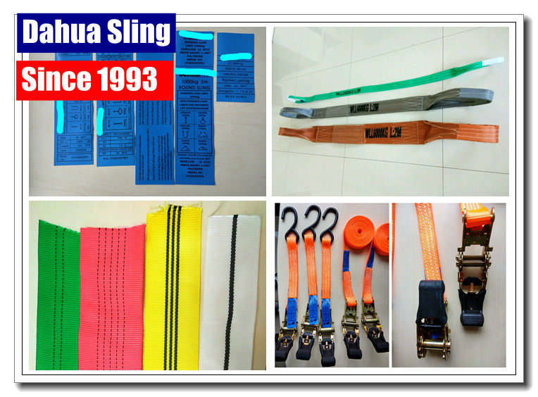 South American Polyester Flat Lifting Slings Eye And Eye Hoist Straps Double Ply Type
