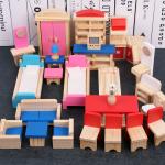 Classical 26CM Wooden Dolls House Furniture Diy Miniature Dollhouse Accessories