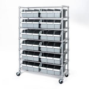 Wholesale 7 Tier Commercial Chrome Steel Wire Shelving Kitchen Storage Grey Bin Rack from china suppliers