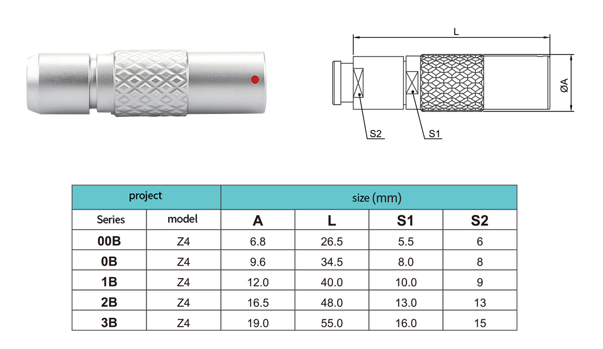 7Pin Z4 B Series Circular Waterproof Connector Floating Socket Safe push-pull self-locking system