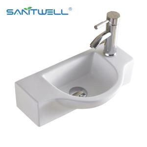 Wholesale China Above Counter basin Bathroom Vessel Sink Round Ceramic Basin Wall Mounted Sink AB8316 from china suppliers