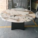 Royal Italian Contemporary Luxury Dining Table Stone Marble tabletop D1500x750mm
