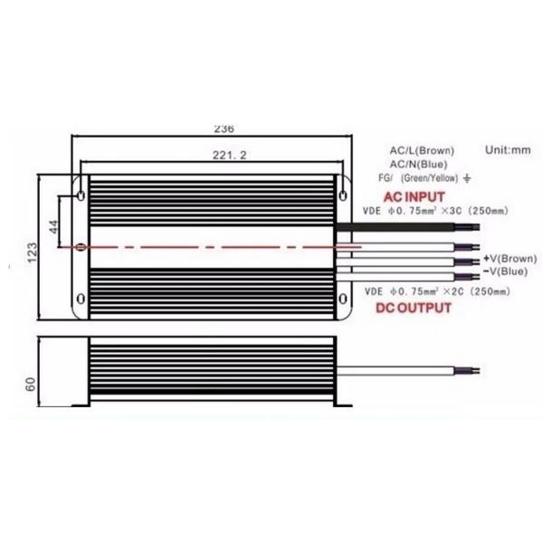 High Power 250W Led Constant Voltage Power Supply / 100mA Led Power Supply Driver