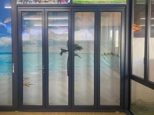 Wholesale Safety Tempered Glass Black Aluminium Bifold Doors Typhoon Resistance from china suppliers