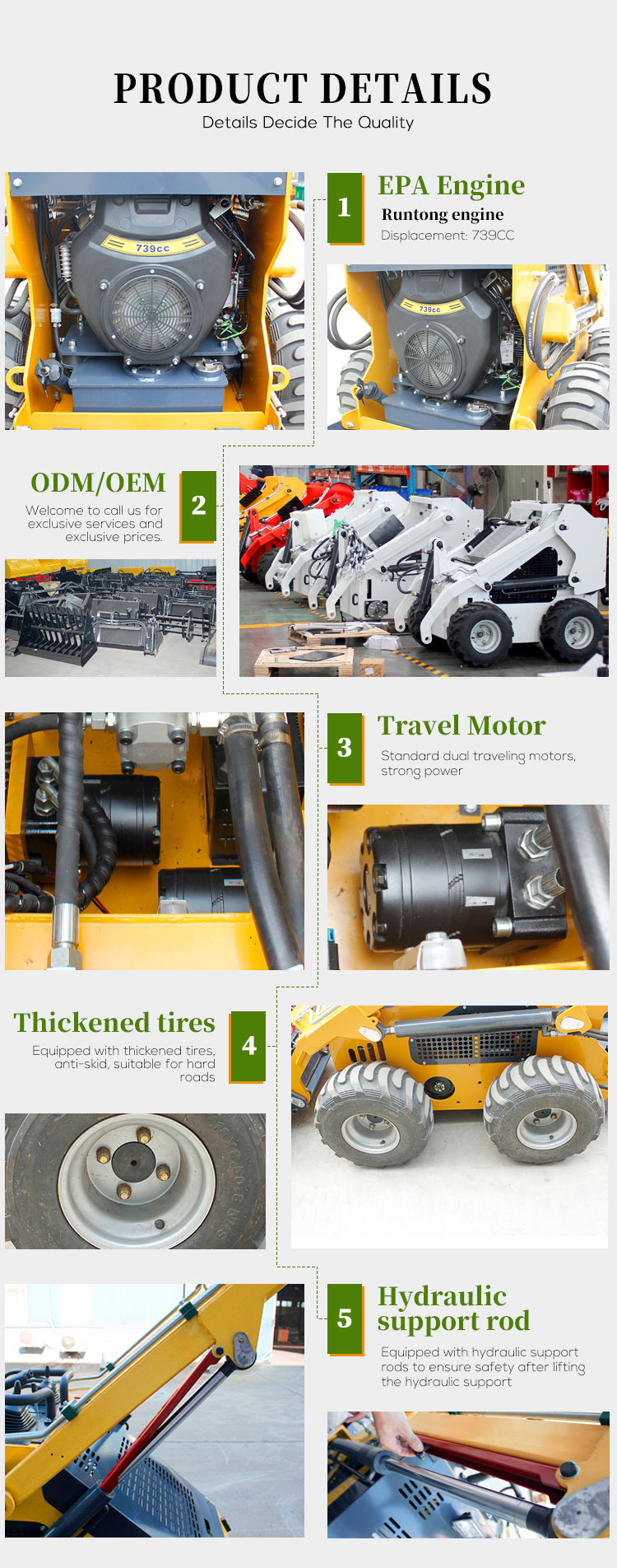 420 Wheel Skid Steer Loader with 4 in 1 Bucket Customer's Requirement and Affordable