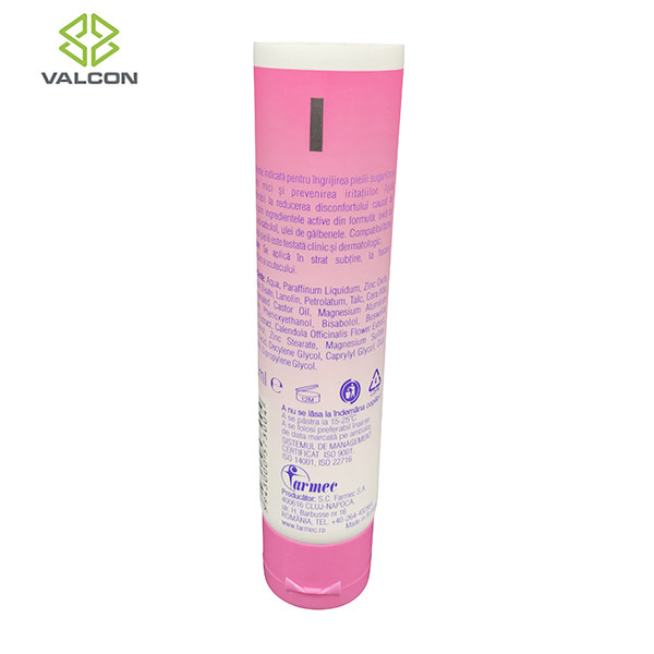 PE 50 ML Cosmetic Tube Packaging , Plastic Cream Tubes Pink Flip Cap