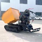 Steel Chassis Gasoline Fuel Small Tracked Dump Truck 500kg Adjustable Speed
