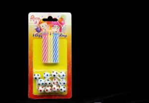 Wholesale No Fading Strip Spiral Birthday Candles With Football Shaped Plastic Holder from china suppliers