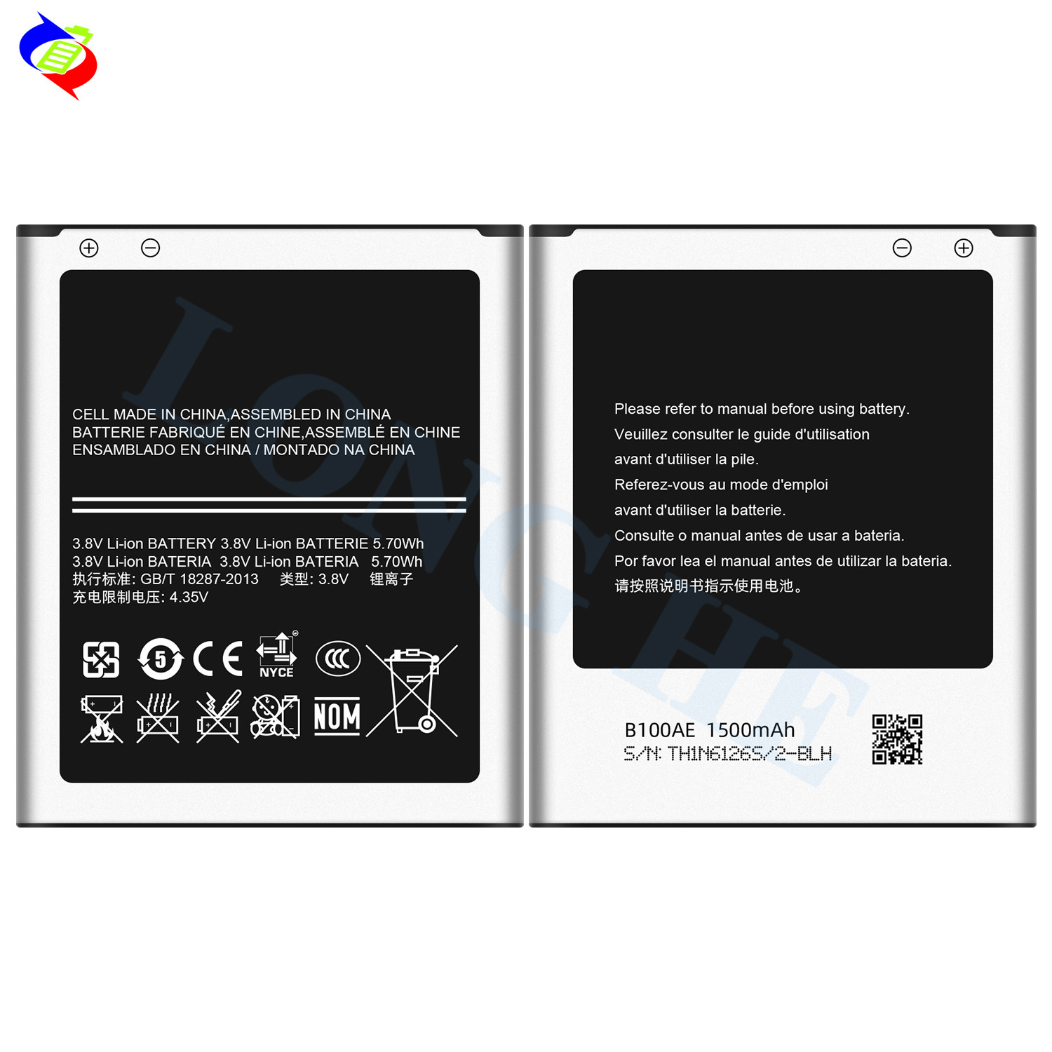 B100AE Cell Phone Battery for Samsung Galaxy Ace 3(GT-S7270) Replacement Batteries