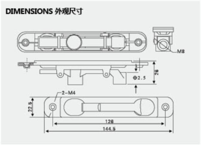 Anti - Corrosion Door Flush Bolt , Strong And Durable Sliding Door Bolt Lock