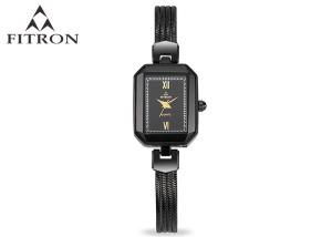 Wholesale Fine Fashion Square Faced Womens Watches , Black Quartz Water Resistant Watch from china suppliers