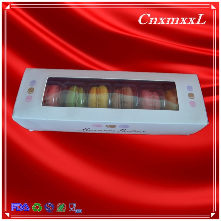 Gloss Lamination EVA Inner Paper Gift Box Packaging 6 Pack Macaron Box For Retail