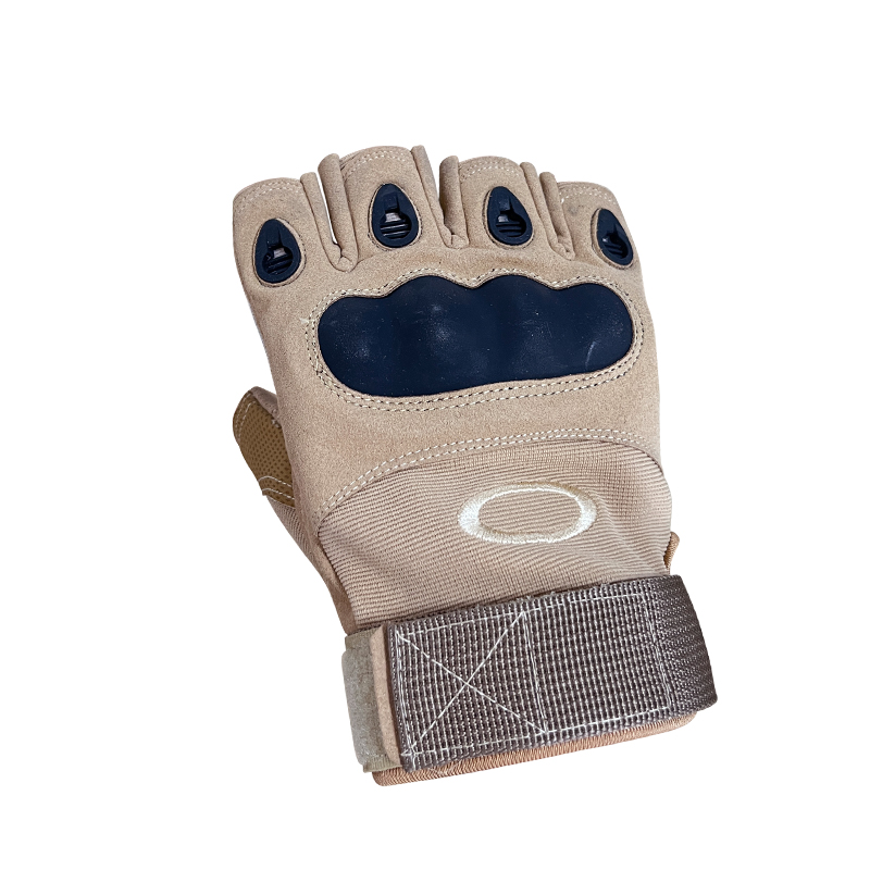 Maximum Care and Protection Half Finger Hard-Knuckle Anti-Slip Microfiber Leather Gloves