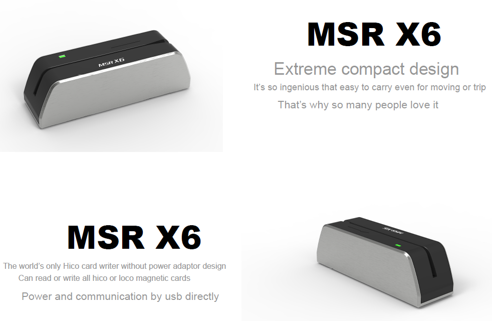 5.5*1.6*1.6 inch MSR-X6 Magnetic Stripe Smart USB Card Reader Writer Other Type
