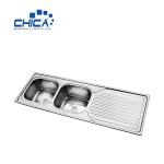 Edge Technology Color Double Bowl Kitchen Sink Stainless Steel Apron Sink Press