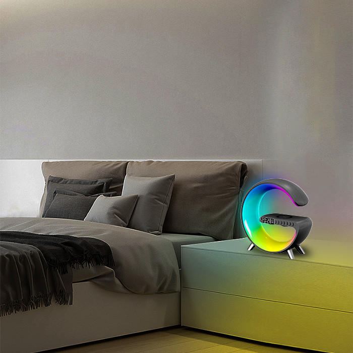 White/Black G Speaker Lamp with Bluetooth and Voice Control