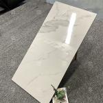 600x1200mm High Glossy Carrara White Polished Glazed Tile For Floor Marble