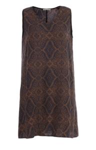 Wholesale Knee Length Women Plus Size Print Dresses V Neck Sleeveless Loose Style from china suppliers