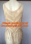 European style deep V-neck halter top ladies short paragraph bottoming openwork