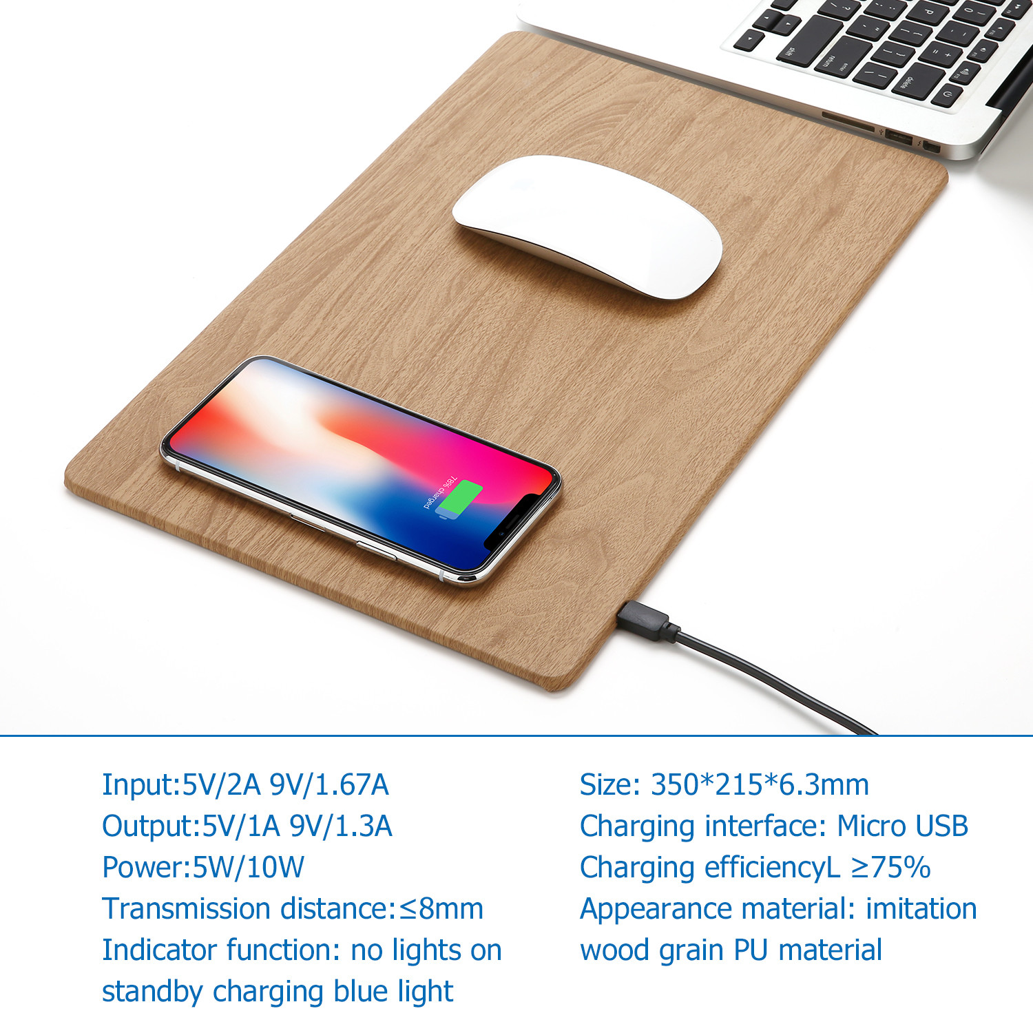 10W MOUSE PAD WIRELESS CHARGER 10w universal compatible Leather fast qi wireless charging charger mouse pad for iPhone