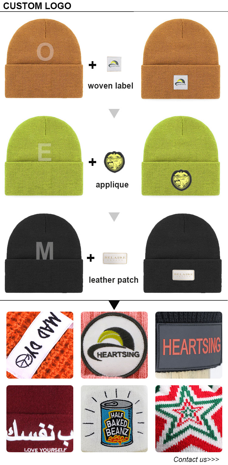 Korean Wool Acrylic Knit Beanie Hats Elastic Skullies Cap