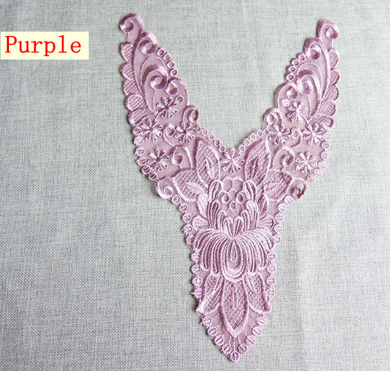 Polyester Embroidery Collar Lace for Pajamas Mesh Based Necklace Decoration