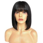 Short Straight Human Hair Full Lace Bob Wigs With Baby Hair 12 Inch