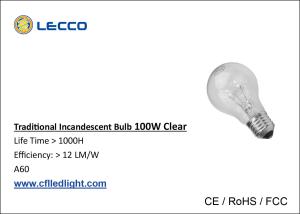 Wholesale 100 Watt Traditional Incandescent Light Bulbs E27 A60 Nickelplated Aluminum from china suppliers