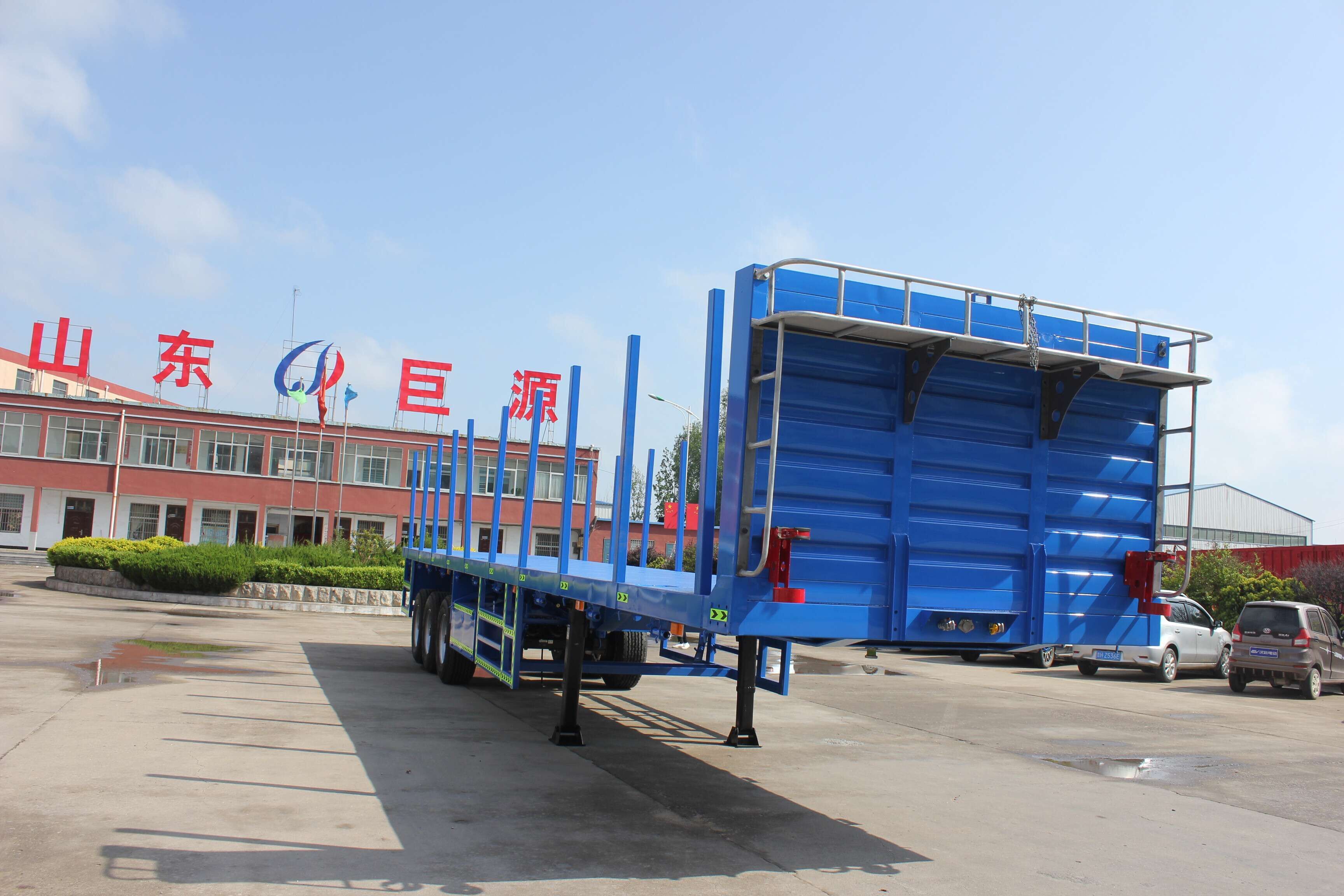 Max Payload 30-100mm Aotong 3 Axles Container Truck Trailer for Timber and Sugar Cane