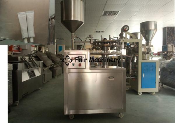 1.8Kw Aluminum Tube Sealing Machine , 0.2CBM/min 1PH Ointment Tube Filling