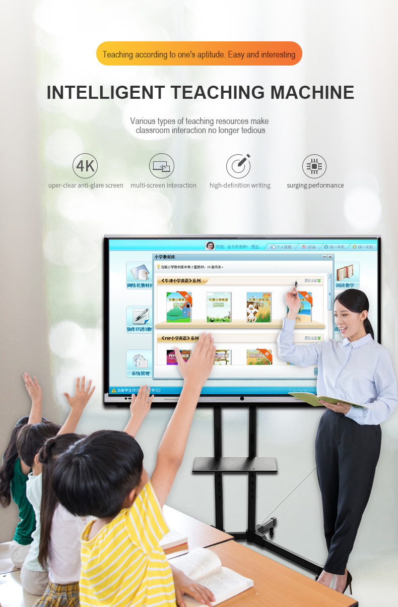 Multi Touch Thin 55 75 86 Inch Touch Screen Interactive Whiteboard