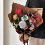 DIY Flower Shop Packaging Maillard Series Fashion Kraft Paper Flower Bouquet
