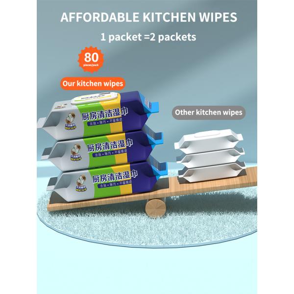 Large Kitchen Cleaning Tissue Skin Friendly Multi Surface Furniture Cleaning Wipes