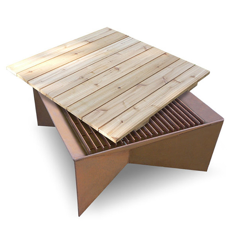 Outdoor Fire Pit Backyard Camping Garden Wood Burning Corten Steel Firepit Camping Material