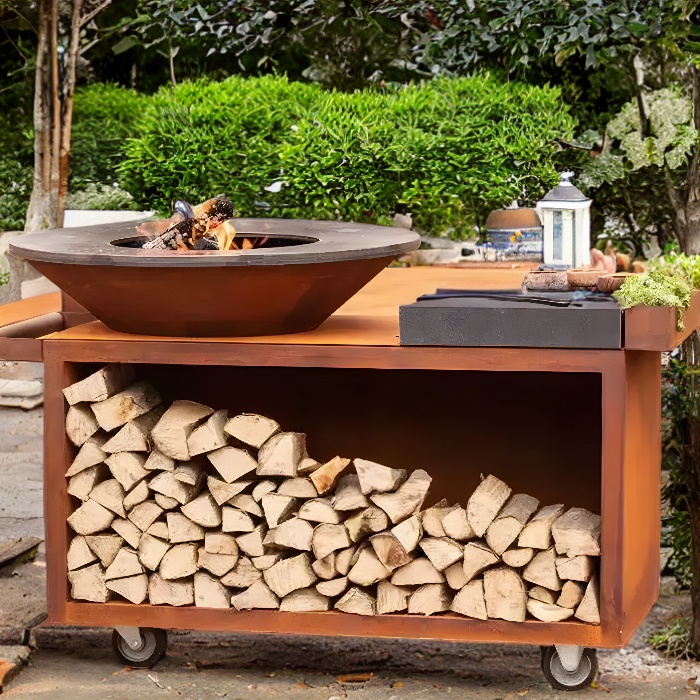large steel bbq grill