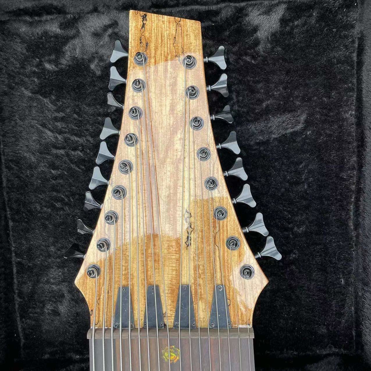 Custom 17 Strings Neck Through Body Electric Bass Guitar with Rosewood Fingerboard Fretless Inlay