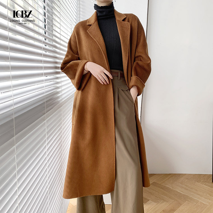 Plus Size Autumn Winter Wool Woolen Long Cardigan Jacket Woman Crop Jacket Ladies Overcoat