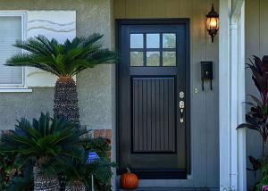 Wholesale Entrance Teak Solid Wood Doors With Tempered Double Glazed Glass , Damp Proof from china suppliers