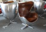 Aluminium Rivited Back Aviator Egg Chair Hand Crafted Hotel chair